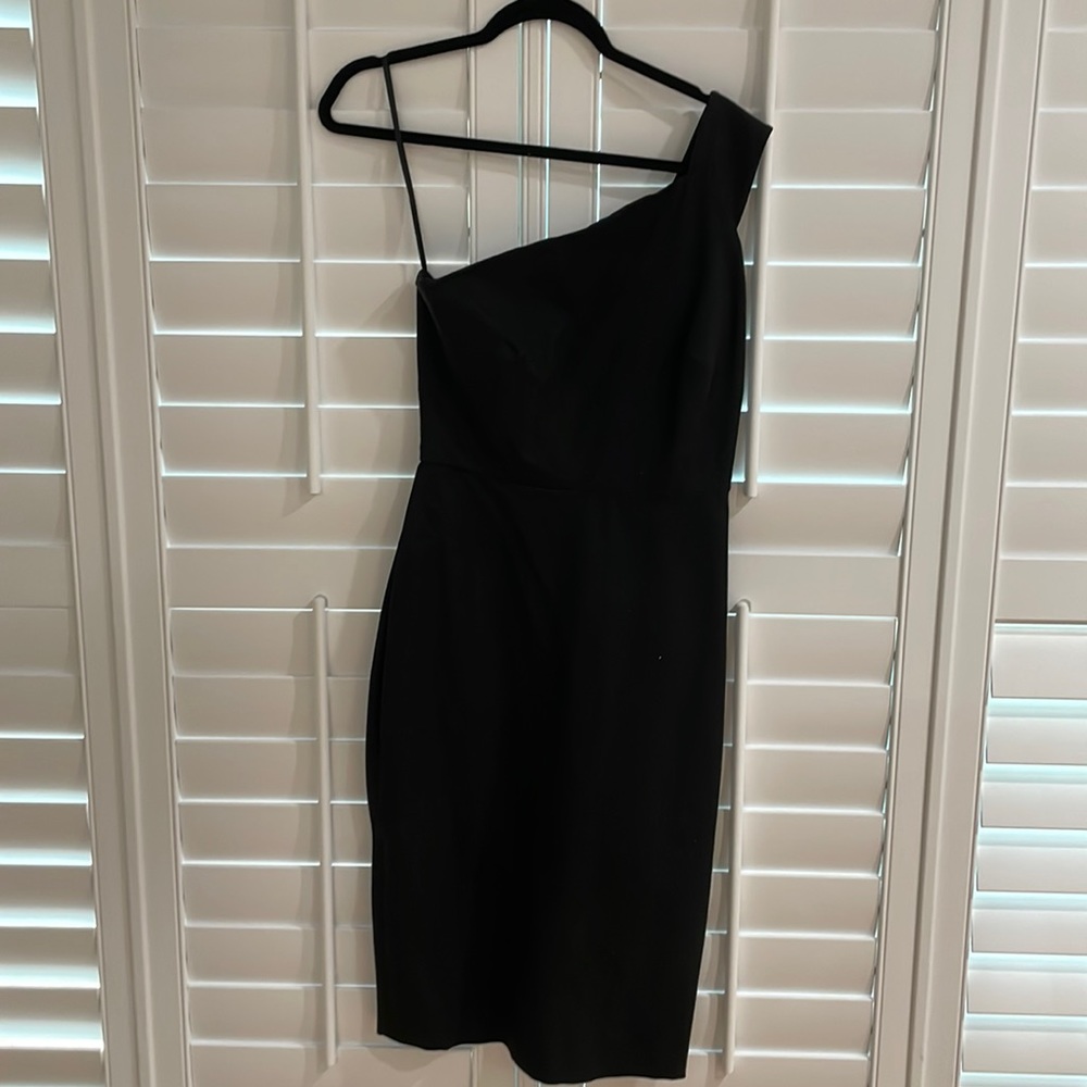 banana republic one shoulder fitted dress size 8